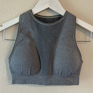 Puma high neck sports bra with gold detail size S